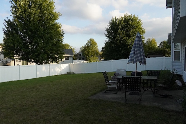 view of yard featuring a patio area