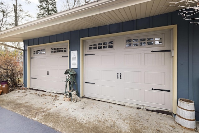 view of garage