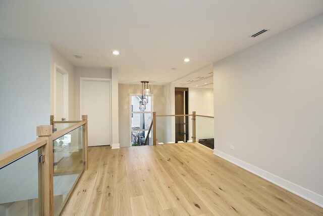 empty room featuring light wood-type flooring