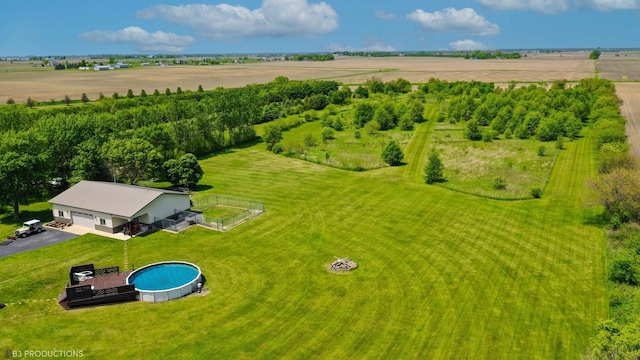 drone / aerial view featuring a rural view