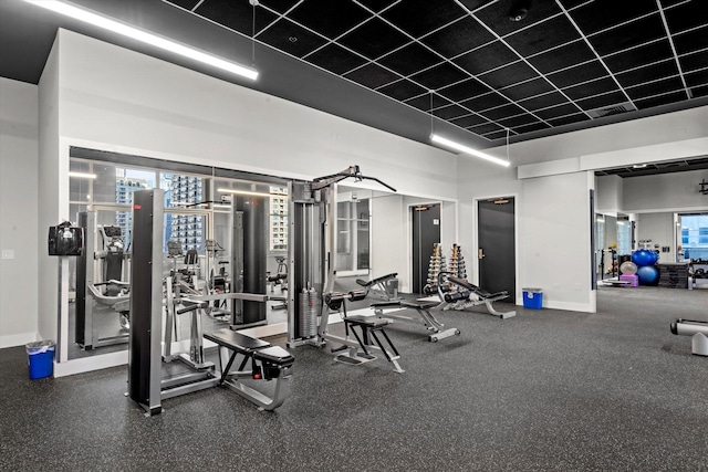 workout area with plenty of natural light