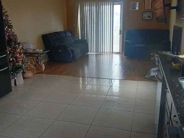 living room with light wood-type flooring