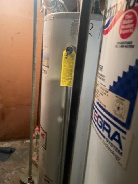 utility room with water heater