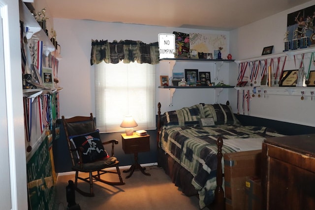 bedroom featuring carpet