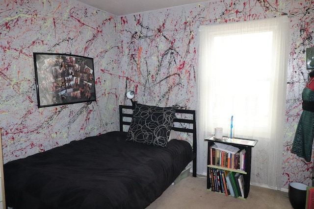 bedroom featuring carpet flooring