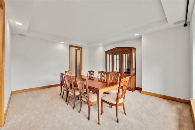16001 Burr Oak Dr, Huntley, IL 60142 - dining room with light carpet, recessed lighting, and baseboards
