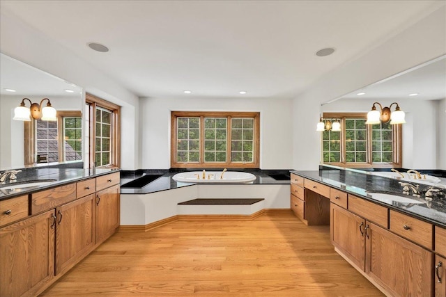 16001 Burr Oak Dr, Huntley, IL 60142 - kitchen with a sink, light wood-style flooring, healthy amount of natural light, and recessed lighting