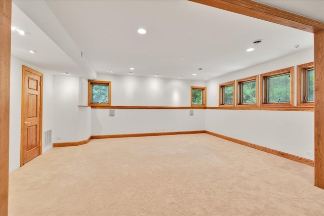 16001 Burr Oak Dr, Huntley, IL 60142 - basement featuring carpet flooring, recessed lighting, and baseboards