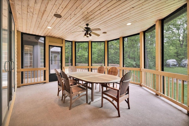 16001 Burr Oak Dr, Huntley, IL 60142 - sunroom with ceiling fan and outdoor dining area