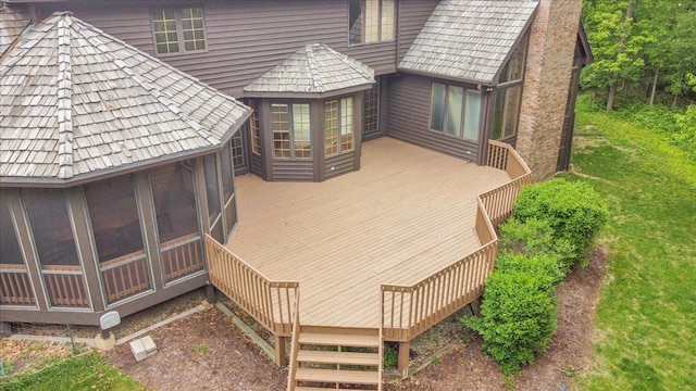16001 Burr Oak Dr, Huntley, IL 60142 - wooden deck with a sunroom