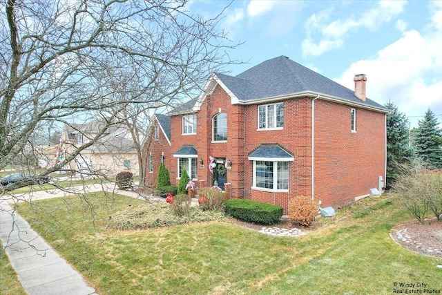 view of front facade featuring a front yard