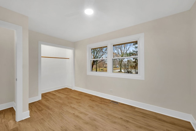 empty room featuring light wood-type flooring