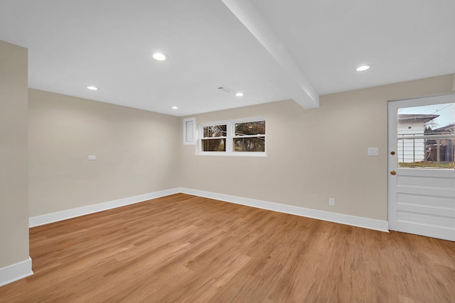 interior space with light hardwood / wood-style flooring