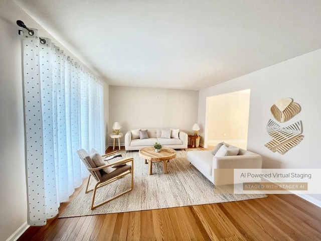 living room featuring wood-type flooring