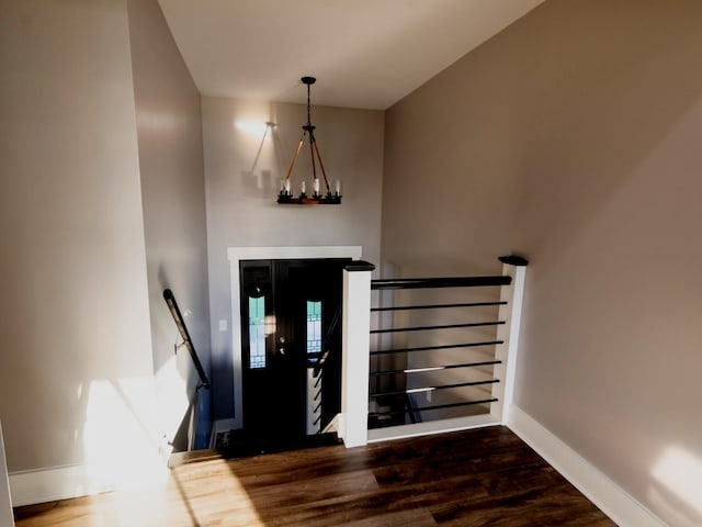 foyer entrance featuring dark hardwood / wood-style flooring