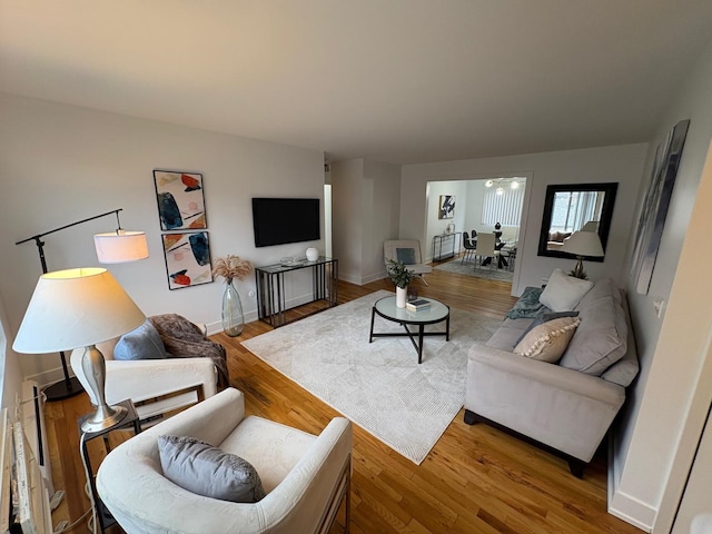 living room featuring hardwood / wood-style floors