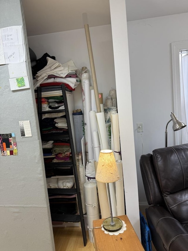 walk in closet featuring hardwood / wood-style floors