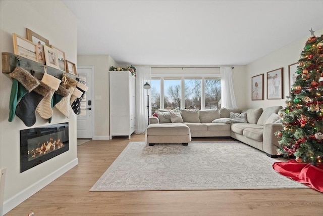 living room featuring light hardwood / wood-style flooring