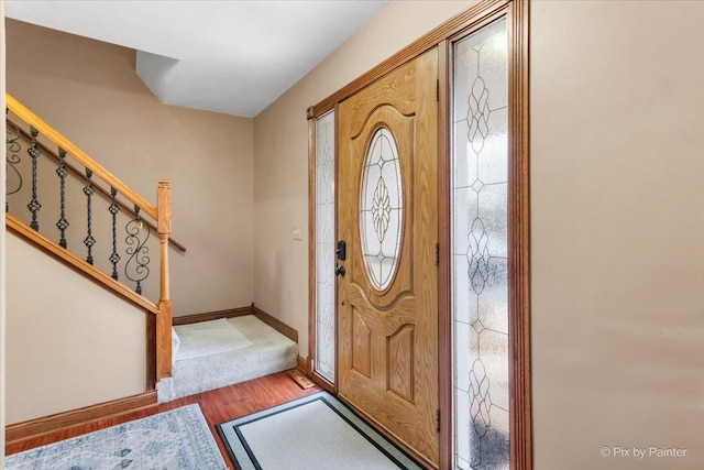 foyer entrance featuring light hardwood / wood-style floors