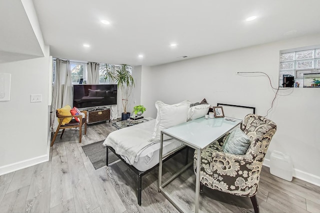 interior space with hardwood / wood-style floors