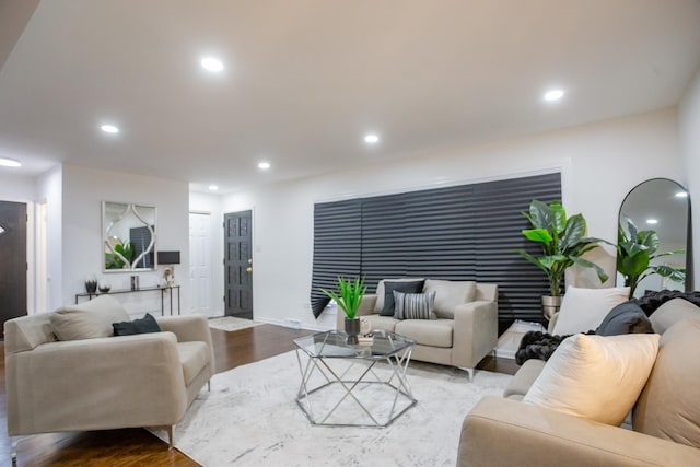 living room featuring hardwood / wood-style flooring