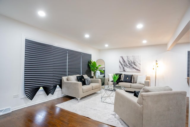 living room featuring hardwood / wood-style flooring