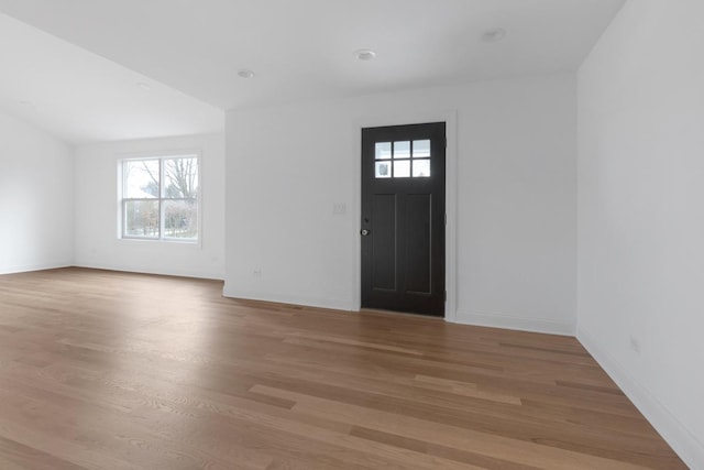 entrance foyer featuring light hardwood / wood-style floors and a wealth of natural light