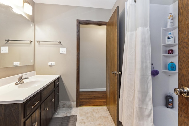 bathroom featuring vanity and tile patterned floors