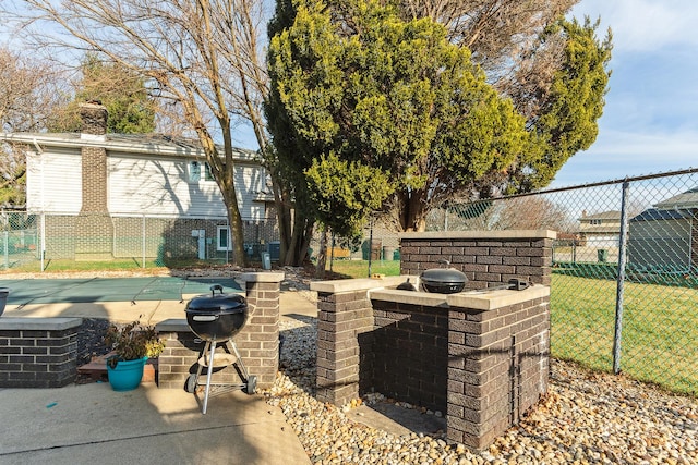 view of patio featuring grilling area