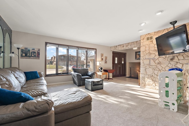 view of carpeted living room