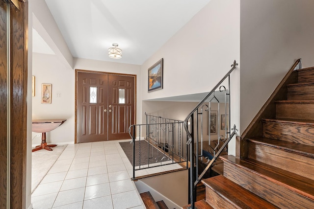 view of tiled entrance foyer