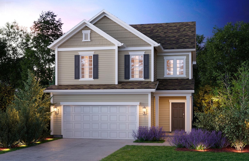 view of front of house with a garage