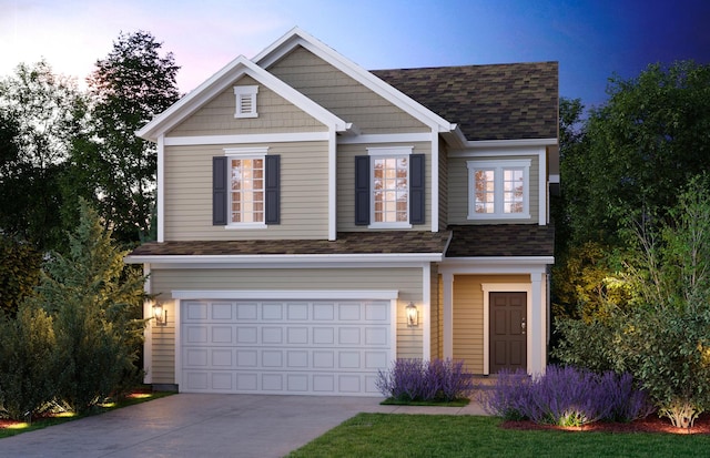 view of front of house with a garage