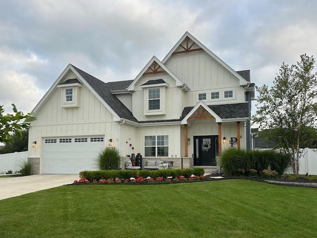 1039 Hummingbird Ln, Peotone, IL 60468 - craftsman-style house featuring board and batten siding, concrete driveway, roof with shingles, and a garage