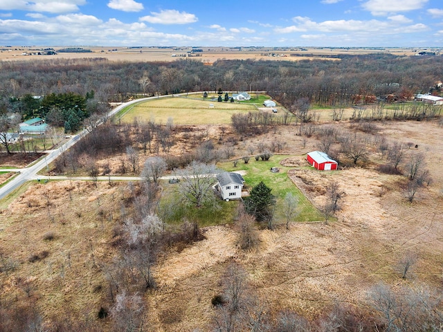 aerial view featuring a rural view