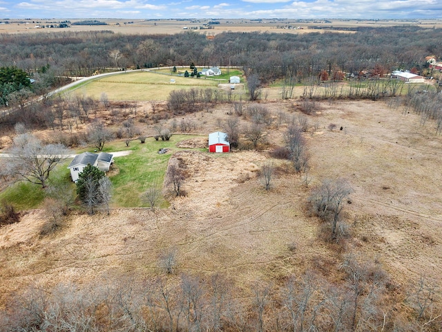 drone / aerial view featuring a rural view