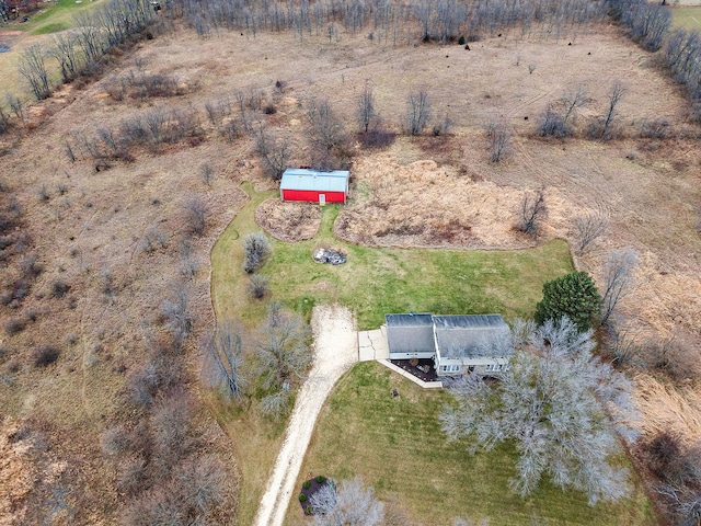 drone / aerial view with a rural view