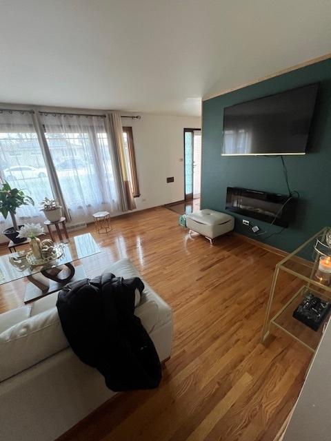 living room with hardwood / wood-style floors