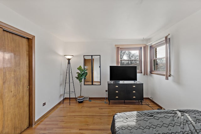 bedroom featuring hardwood / wood-style floors