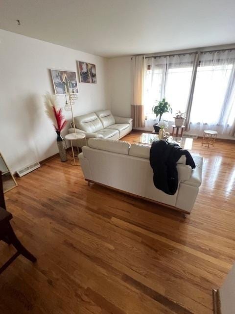 living room featuring hardwood / wood-style floors