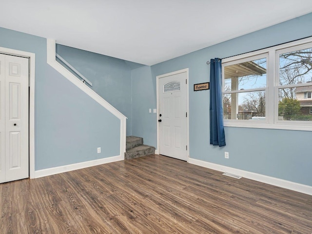 entryway featuring dark hardwood / wood-style flooring