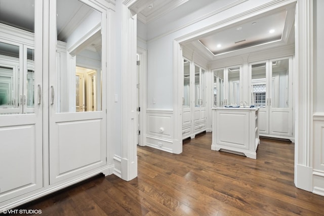 interior space featuring dark hardwood / wood-style floors