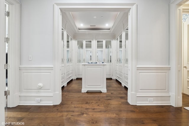 interior space featuring dark wood-type flooring