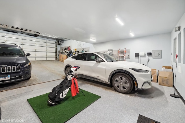 garage with electric panel