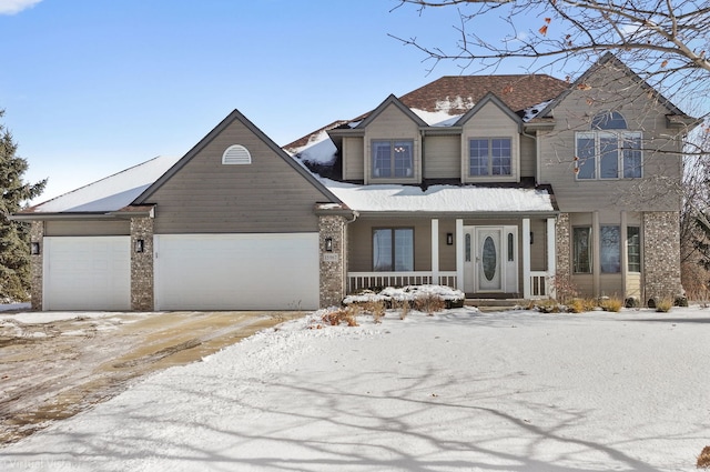 view of front facade with a garage