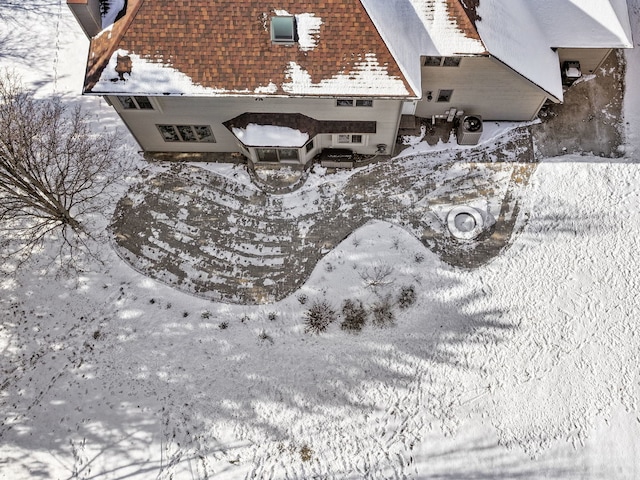 view of snowy aerial view