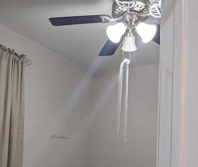 interior details with ceiling fan