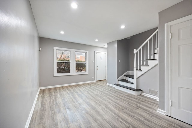 interior space with light wood-type flooring