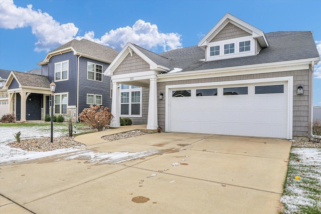 view of front of house with a garage