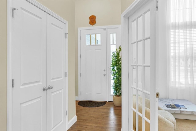 entryway featuring dark hardwood / wood-style flooring